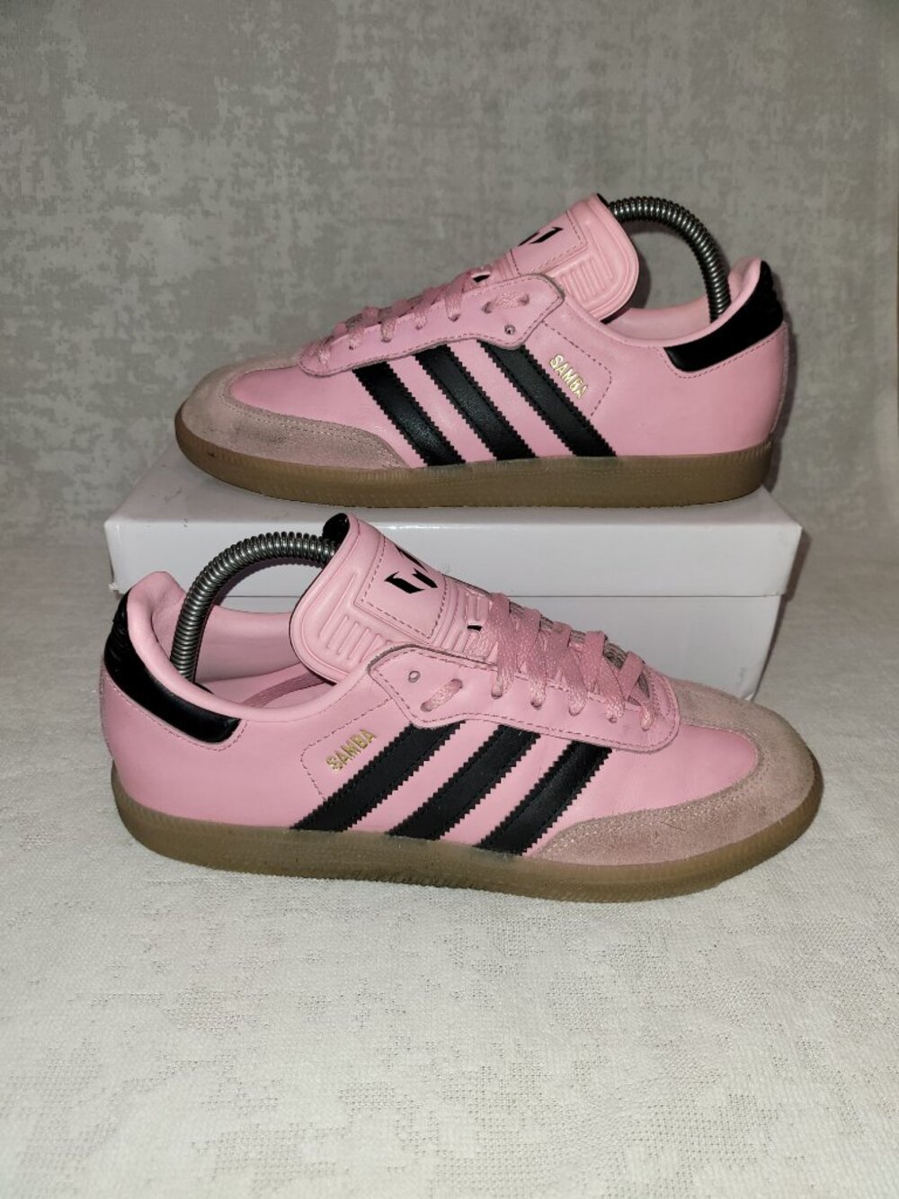 Adidas Samba Messi Pink Originals Men's Size 7 Black Logo Miami FC Sneakers